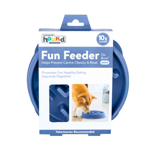 Outward Hound Lyse blå Fun Feeder Matskål for hund - Stor