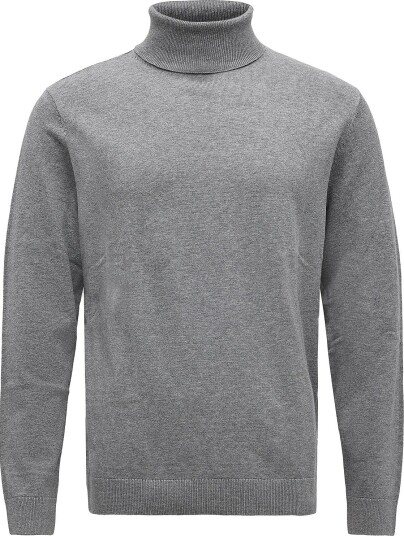 Tom Tailor Basic Turtle Neck Knit KNIT GREY MELANGE S Tom Tailor Basic Turtle Neck Knit KNIT GREY MELANGE S