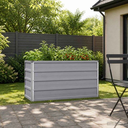 vidaXL Hevet Hagebed Grå 100 x 40 x 55 cm kaldvalset stål
