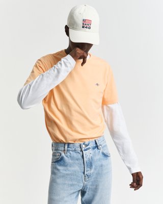 Klassisk t-skjorte i regular-fit PEACHY ORANGE XL