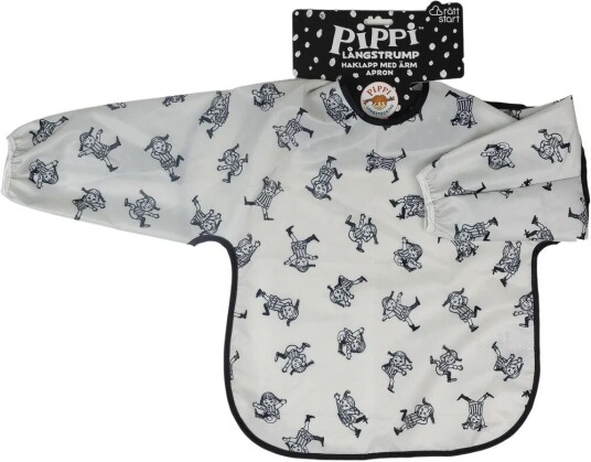Peppi Longstocking Bib With Sleeves, Gray