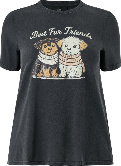 Zizzi - T-skjorte Mbamseline, S/S, Straight Tee - Grå