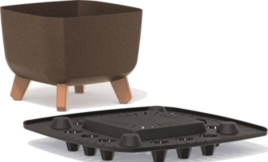 Prosperplast Blomsterpotte Gracia Square Eco Wood 24X24 Cm, Kawa