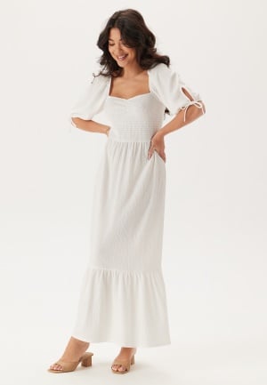 BUBBLEROOM Smock Maxi Dress Offwhite L