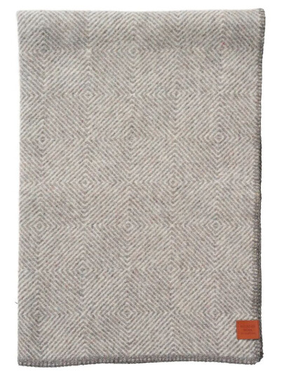 Klippan Yllefabrik Gooseye midi ullpledd 90 x 130 cm Grå