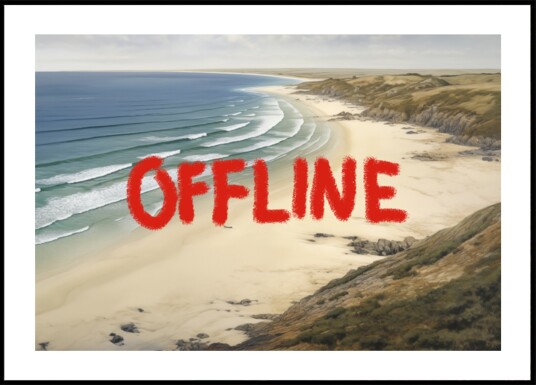 Offline Beach Escape Plakat / 100x150