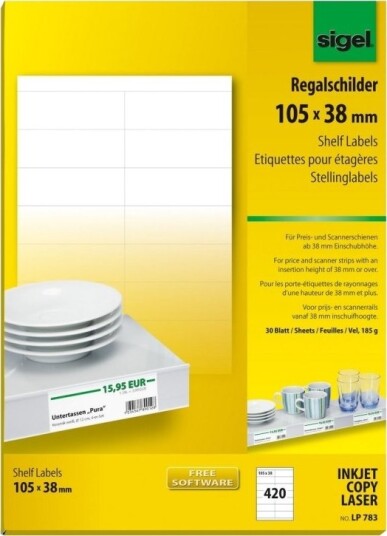 Sigel Lp783 Hvit Rektangel A4 Universal Papp 170 G/M²