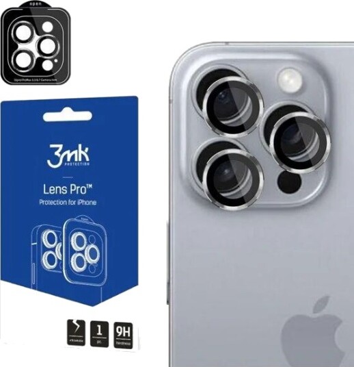 3mk Lens Protection Pro Camera Cover with Titanium Frame for iPhone 16 Pro/16 Pro Max 3mk Lens Protection Pro Camera Cover with Titanium Frame for iPhone 16 Pro/16 Pro Max