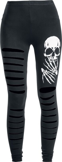 Banned Alternative - Goth Leggings - Slashed Skull - S til XL - Damer - svart Banned Alternative - Goth Leggings - Slashed Skull - S til XL - Damer - svart