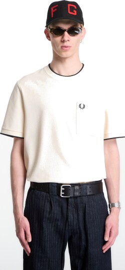 Fred Perry Pocket Detail Pique Tee Cream M Fred Perry Pocket Detail Pique Tee Cream M