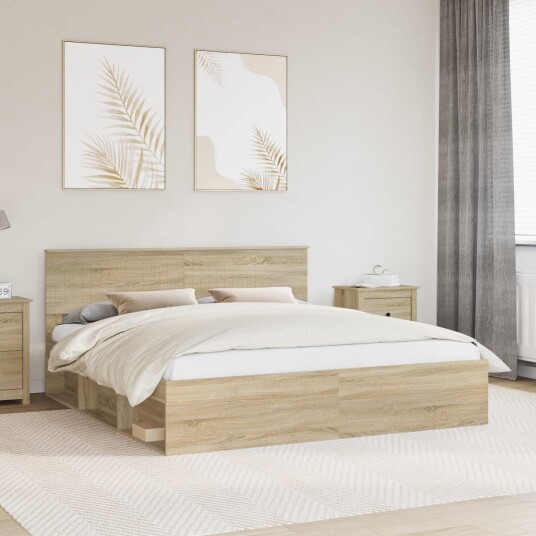 Sengestamme med hodegjerde Sonoma 180 x 200 cm Massiv furu