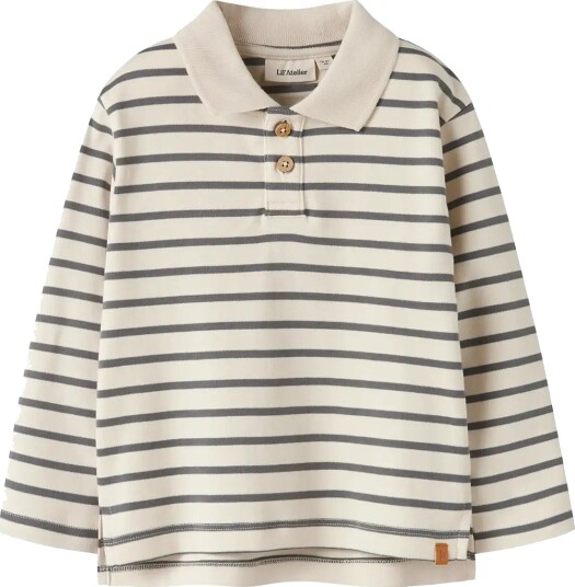 Lil"Atelier Nmmlimia Ls Loose Polo Top Lil   Cream   122 128