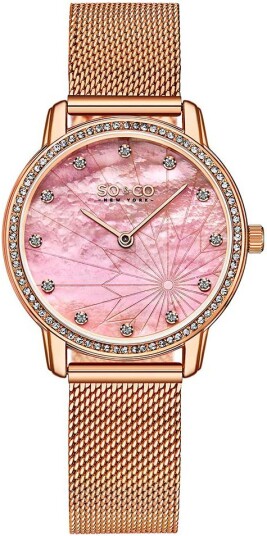 So & Co New York Dameklokke 5586.3 Chelsea Rosa/Rose gulltonet