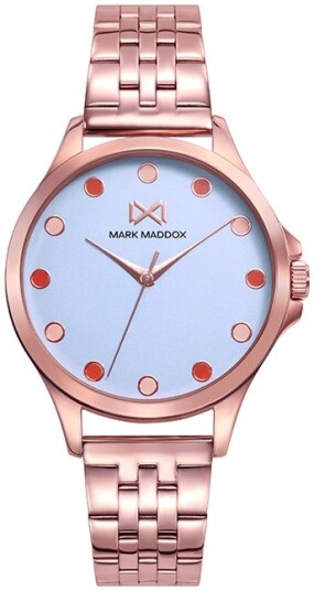 Mark Maddox Dameklokke MM7140 96 Classic Rose gulltonet stål Ø35 mm