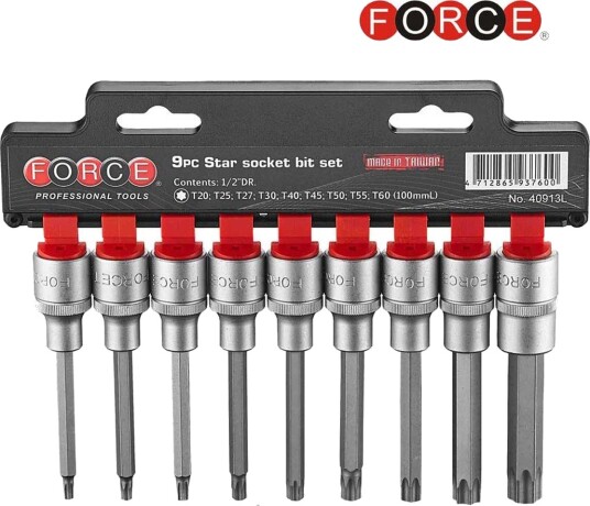 FORCE 40913L Pipenøkkelsett