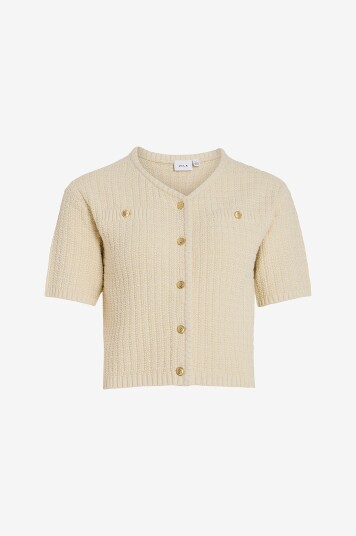 Vila - Kardigan viTut S/S V-neck Knit Cardigan - Grå