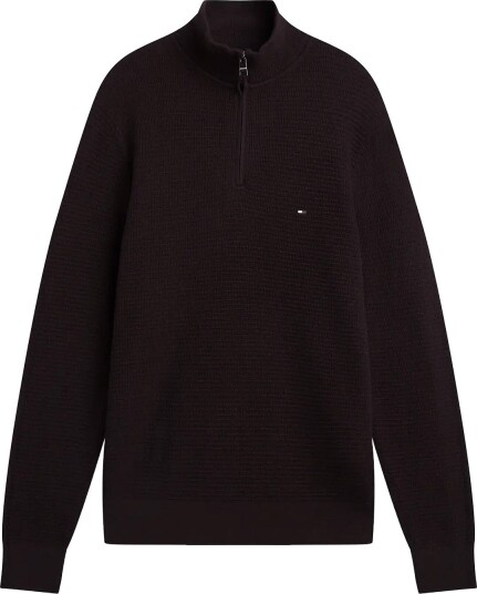 Tommy Hilfiger Pima Ctn Cash Structure Zip Mock CHOCOLATE S
