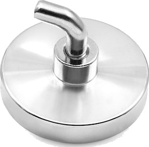 Magnet Ø 50 mm med L-krok meget kraftig krokmagnet Magnet Ø 50 mm med L-krok meget kraftig krokmagnet