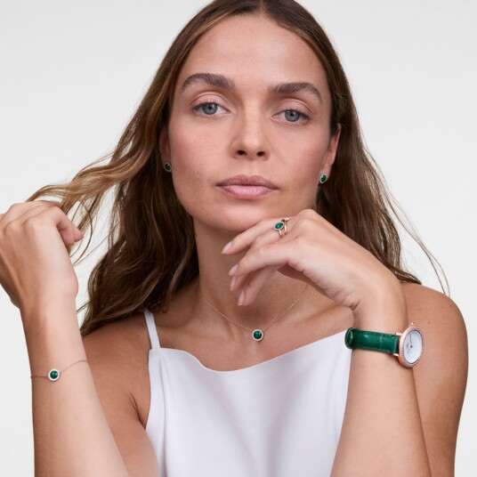 Daniel Wellington DW Watch Crystalline Bezel Green Croc Rose Gold 32mm