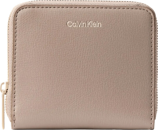 Calvin Klein Foil Logo Medium Zip Around Beige ONE SIZE