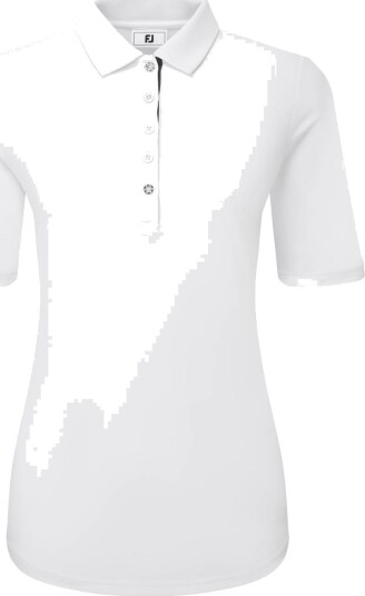 FootJoy Half Sleeve Ruched Lisle Hvit Golf pologenser dame White Medium