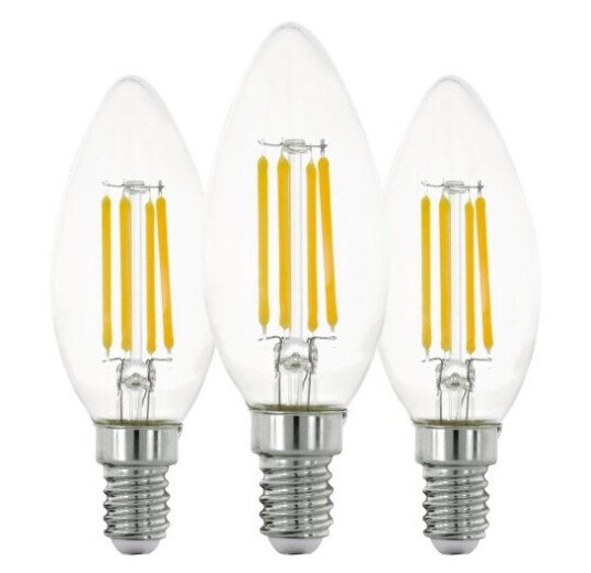 Eglo E14 C35 7W 806Lm 2700K Clear 3 Stk