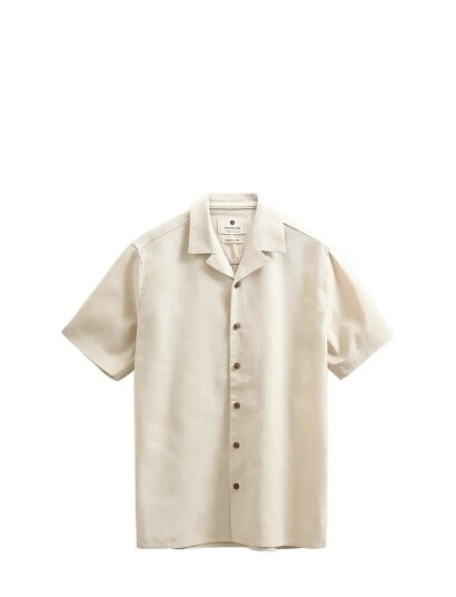 Anerkjendt Akleo Cot/Linen/Vis S/S Shirt Cream XL Anerkjendt Akleo Cot/Linen/Vis S/S Shirt Cream XL