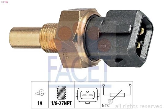 Sensor motortemperatur FACET 7.3165