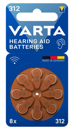Varta A312 Høreapparatbatteri 8-pakning Zink-Luft 1,45 V Varta A312 Høreapparatbatteri 8-pakning Zink-Luft 1,45 V