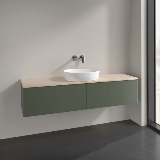 Villeroy & Boch  Antao Servantskap med 2 skuffer 160x50x36 cm u/lys Grønn Matt/Crème