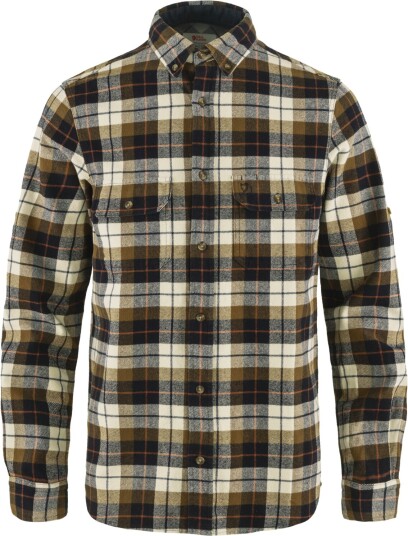 Fjellreven Men's Singi Heavy Flannel Shirt Chalk White-Dark Navy L