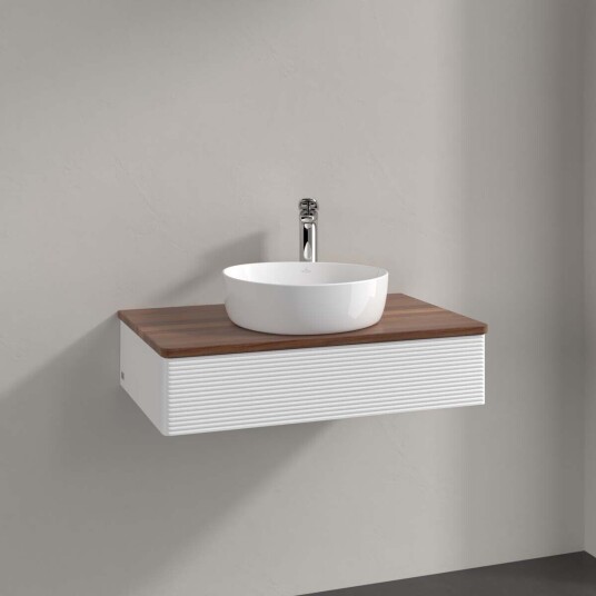 Villeroy & Boch Antao Servantskap med 1 skuff 80x50x19 cm m/lys Hvit Matt/Valnøtt