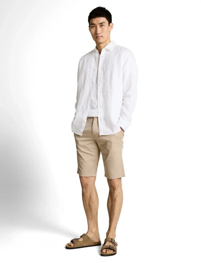 Tom Tailor Slim Printed Chino Shorts Beige 33 Tom Tailor Slim Printed Chino Shorts Beige 33