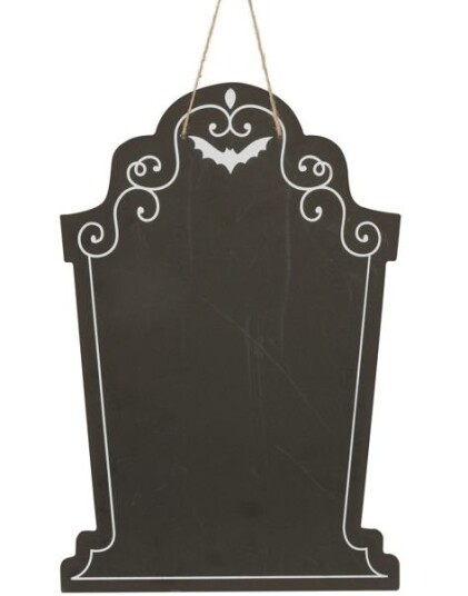 Svart Halloween Tavle med Kritt 25x38 cm