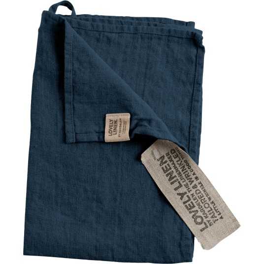 Lovely Linen Lovely Gjestehåndkle Lin 35x50 cm Midnight Blue Lovely Linen Lovely Gjestehåndkle Lin 35x50 cm Midnight Blue