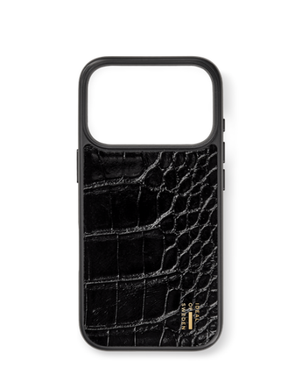 Ideal Of Sweden Vegan Leather Magsafe Case iPhone 17 Pro Max Black Croco