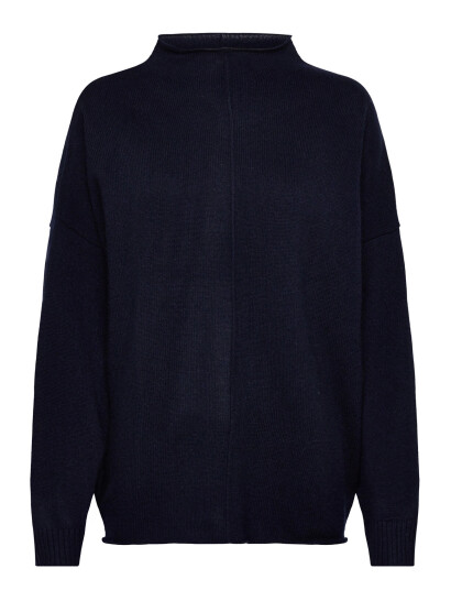 Davida Cashmere Oversized Half Turtleneck - Navy - S/M Davida Cashmere Oversized Half Turtleneck - Navy - S/M