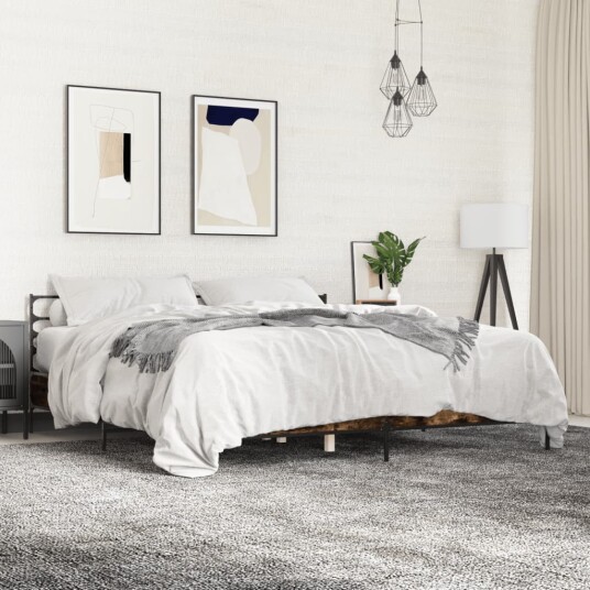  Sengeramme røkt eik 180x200 cm konstruert tre og metall 8721102613555