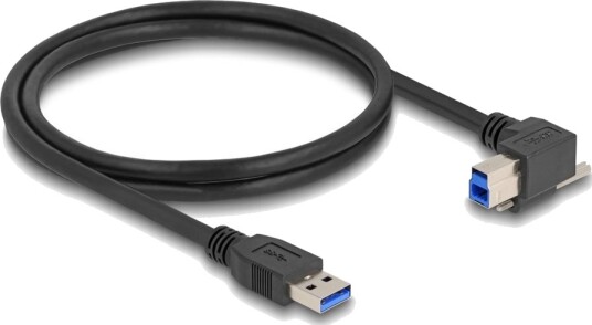 Delock Usb Kabel Usb Type A Hann Rett Til Usb Type B Hann Høyrevinklet Usb 3.0 1 M Tommelskruer Up To 5 Gbps Data Transfer Rate Svart