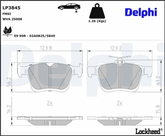 DELPHI LP3845 Bremseklosser