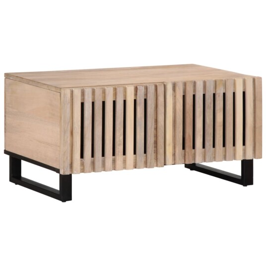  Salongbord hvit 80x51x40 cm heltre mango 377464