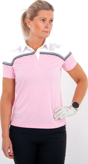 Cutter & Buck Seabeck Rosa Hvit Golf pologenser dame Rosa/Vit (21000) Small