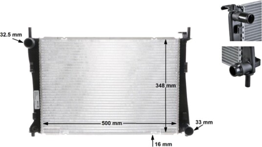 Radiator MAHLE ORIGINAL CR 1355 000S Radiator MAHLE ORIGINAL CR 1355 000S