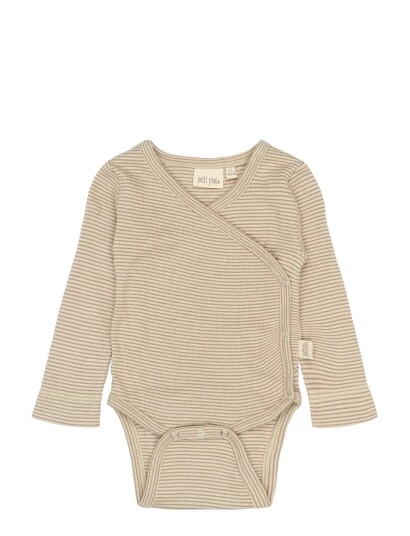 Petit Piao Ppdian Body L/S Fold Over Stripe Nb Beige 44 Petit Piao Ppdian Body L/S Fold Over Stripe Nb Beige 44