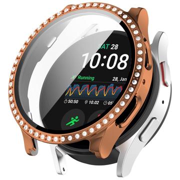 Samsung Galaxy Watch7 Rhinestone Dekorative Deksel med Skjermbeskytter - 40mm - Roségull Samsung Galaxy Watch7 Rhinestone Dekorative Deksel med Skjermbeskytter - 40mm - Roségull
