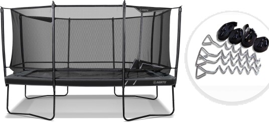 Trampoline North Legend Rektangulær / 5,3 m x 3,6 m / Trampoline + Forankringssett