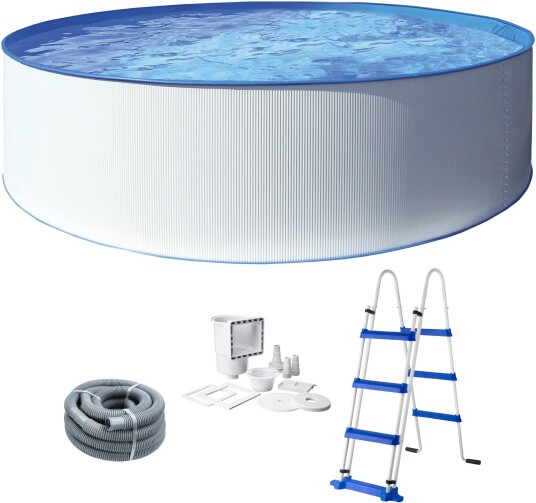 Swim & Fun Kreta XL Bassengsett 460x120 cm Hvit Swim & Fun Kreta XL Bassengsett 460x120 cm Hvit