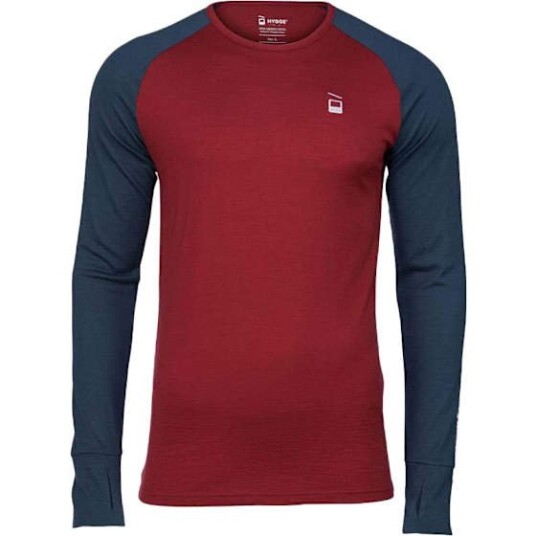 Hygge Hyggewool Crew Neck Herre Burgundy/Navy L