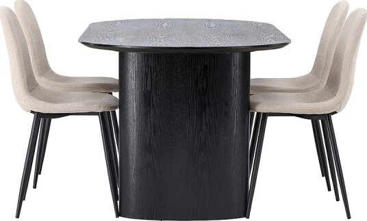 Venture Home Spisegruppe Isolde med 4 stk stoler Polar Svart Venture Home Spisegruppe Isolde med 4 stk stoler Polar Svart