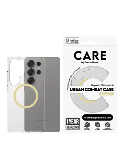 Care By Panzerglass Urban Combat Gjennomsiktig Mobildeksel Chardonnay for Samsung Galaxy S25 Ultra